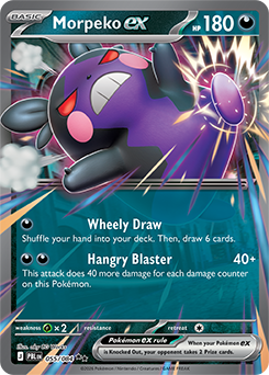 Carte Pokémon Double rare Morpeko ex 55/84 de la série Nuit Noire