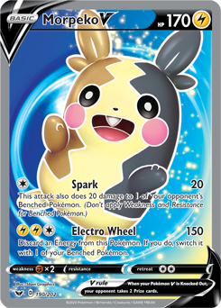 Full Art V Pokémon card Morpeko V 190/202 from Sword & Shield expansion