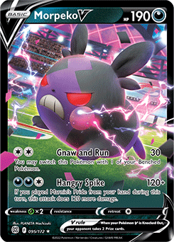 Ultra rare V Pokémon card Morpeko V 095/172 from Brilliant Stars expansion