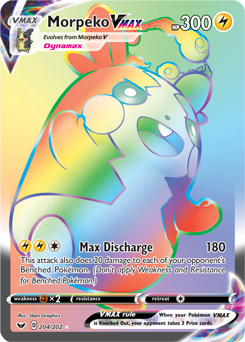 Near Mint Ultra Rare Morpeko VMAX 080/202 Holo Full Art Pokemon Card