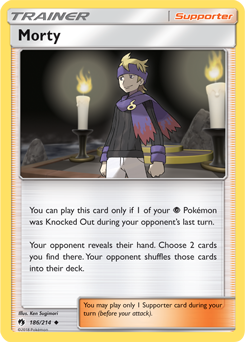 Morty 186/214 Pokémon card from Lost Thunder for sale at best price