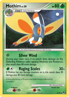 Rare Pokémon card Mothim 5/17 from POP 7 expansion