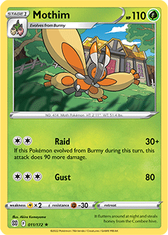 Rare Pokémon card Mothim 011/172 from Brilliant Stars expansion