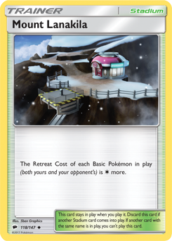Uncommon Pokémon card Mount Lanakila 118/147 from Burning Shadows expansion
