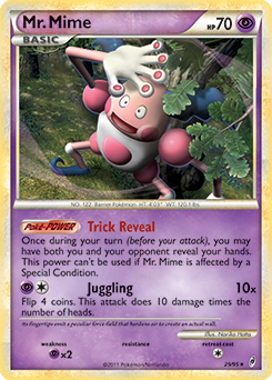 Rare Pokémon card Mr. Mime 29/95 from Call of Legends expansion