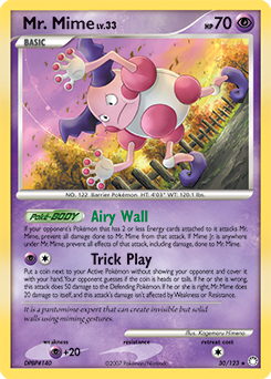 Rare Pokémon card Mr. Mime 30/123 from Mysterious Treasures expansion