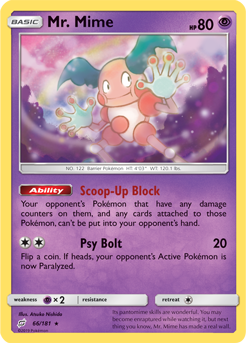 Mr. Mime 66/181 Pokémon card from Team Up for sale at best price