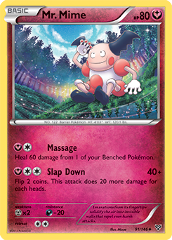 Uncommon Pokémon card Mr. Mime 91/146 from X&Y expansion