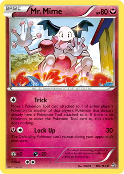 Uncommon Pokémon card Mr. Mime 101/160 from Primal Clash expansion