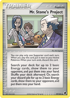 Mr. Stone's Project 77/101 Pokémon card from Ex Dragon Frontiers for sale at best price