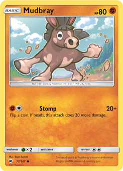 Mudbray 77/147 Pokémon card from Burning Shadows for sale at best price