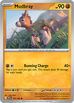 Common Pokémon card Mudbray 107/182 from Destined Rivals expansion