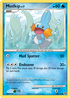 Common Pokémon card Mudkip 80/106 from Great Encounters expansion