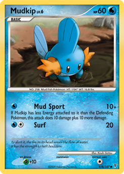 Common Pokémon card Mudkip 116/147 from Supreme Victors expansion