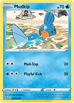 Common Pokémon card Mudkip 62/264 from Fusion Strike expansion