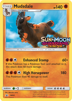 Promo Pokémon card Mudsdale SM20 from Sun and Moon Promos expansion
