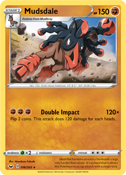 Mudsdale 106/202 Pokémon card from Sword & Shield for sale at best price