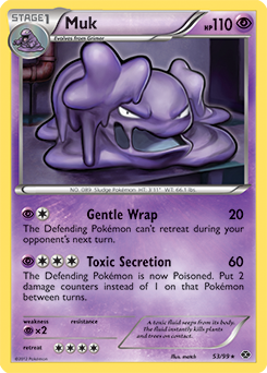Rare Pokémon card Muk 53/99 from Next Destinies expansion