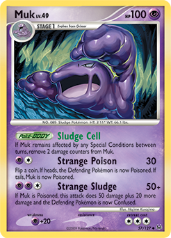 Uncommon Pokémon card Muk 57/127 from Platinuim expansion