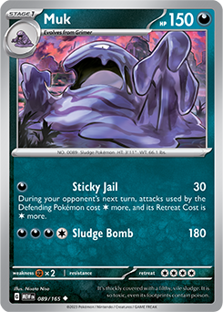 Uncommon Pokémon card Muk 89/165 from 151 expansion