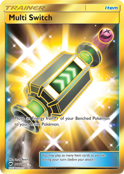 Secret Gold Pokémon card Multi Switch 164/147 from Burning Shadows expansion