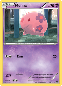Munna 58/99 Pokémon card from Next Destinies for sale at best price
