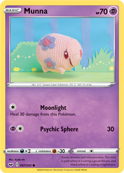 Munna 87/202 Pokémon card from Sword & Shield for sale at best price