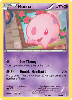 Munna 39/119 Pokémon card from Phantom Forces for sale at best price
