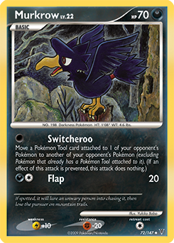 Uncommon Pokémon card Murkrow 72/147 from Supreme Victors expansion