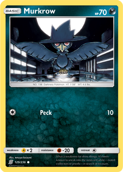 Murkrow 129/236 Pokémon card from Unified Minds for sale at best price