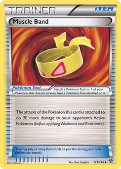 Uncommon Pokémon card Muscle Band 121/146 from X&Y expansion