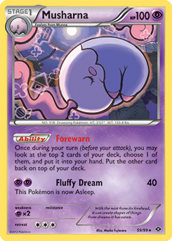 Rare Pokémon card Musharna 59/99 from Next Destinies expansion