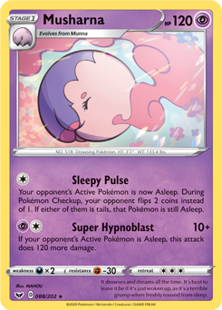 Musharna 88/202 Pokémon card from Sword & Shield for sale at best price