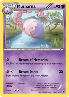 Rare Pokémon card Musharna 40/119 from Phantom Forces expansion