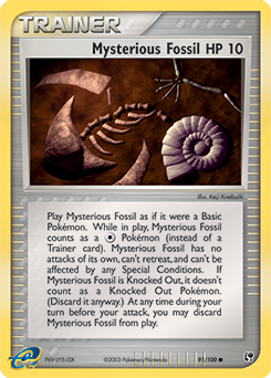 Mysterious Fossil 91/100 Pokémon card from Ex Sandstorm for sale at best price