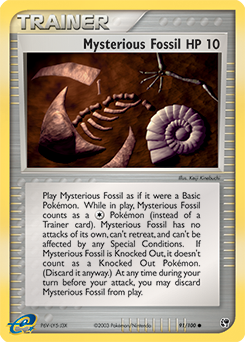 Carte Pokémon Commune Mystérieux fossile 91/100 de la série Ex Tempête de Sable