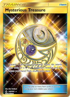 Secret Gold Pokémon card Mysterious Treasure 145/131 from Forbidden Light expansion
