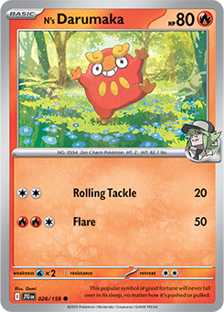 Common Pokémon card N's Darumaka 26/159 from Journey Together expansion