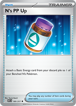 Uncommon Pokémon card N's PP Up 195/217 from Ascended Heroes expansion