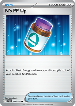 Uncommon Pokémon card N's PP Up 153/159 from Journey Together expansion