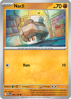 Common Pokémon card Nacli 82/132 from Mega Evolution expansion