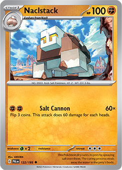 Uncommon Pokémon card Naclstack 122/193 from Paldea Evolved expansion