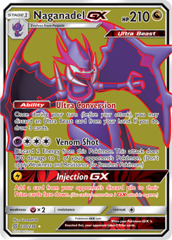 NAGANADEL GX 160/236 Ultra Rare Unified Minds Pokémon Card NM/M