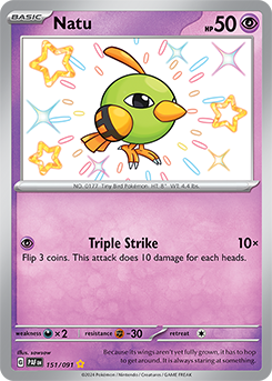 Natu 151/91 Pokémon card from Paldean fates for sale at best price