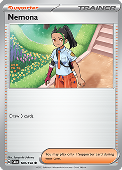 Common Pokémon card Nemona 180/198 from Scarlet & Violet expansion