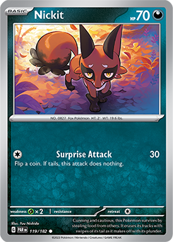 Nickit 119/182 Pokémon card from Paradox Rift for sale at best price