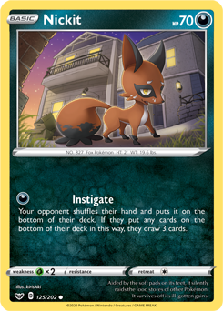 Nickit 125/202 Pokémon card from Sword & Shield for sale at best price