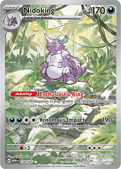 Illustration rare Pokémon card Nidoking 174/165 from 151 expansion