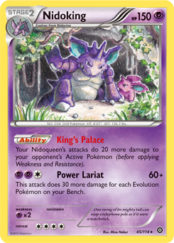 Rare Pokémon card Nidoking 45/114 from Steam Siege expansion