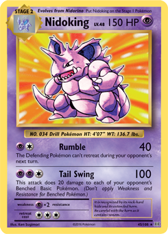 Nidoking 45/108 Pokémon card from Evolutions for sale at best price